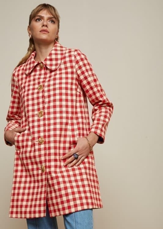 Anais coat long nimes check - Imagen 1