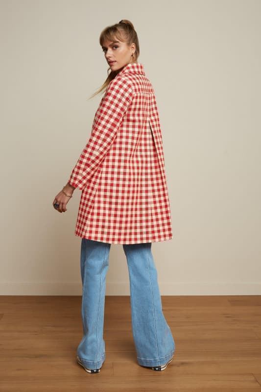 Anais coat long nimes check - Imagen 2