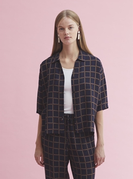 Camisa "Estampado de cuadros con puntos" - Imagen 1