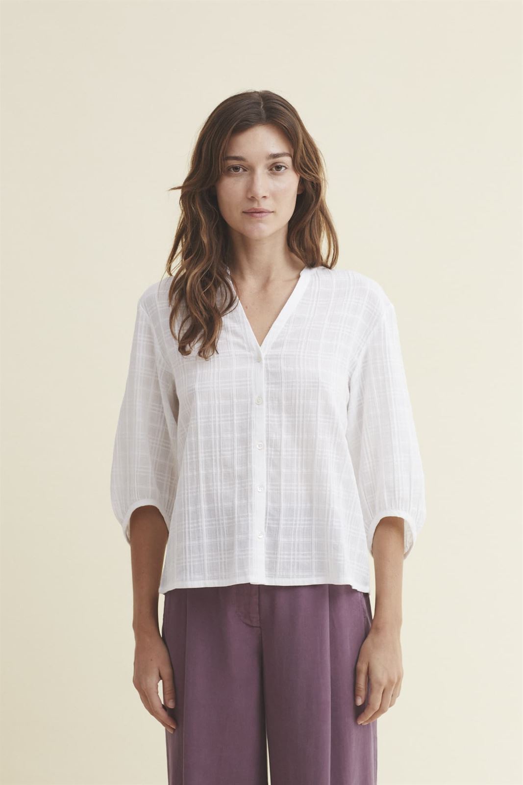 Camisa jacquard de cuadros - Imagen 1