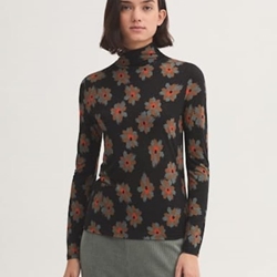 Camiseta con cuello perkins "Animal Flower" - Imagen 1