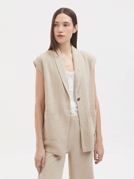 Chaleco de lino natural - Imagen 1