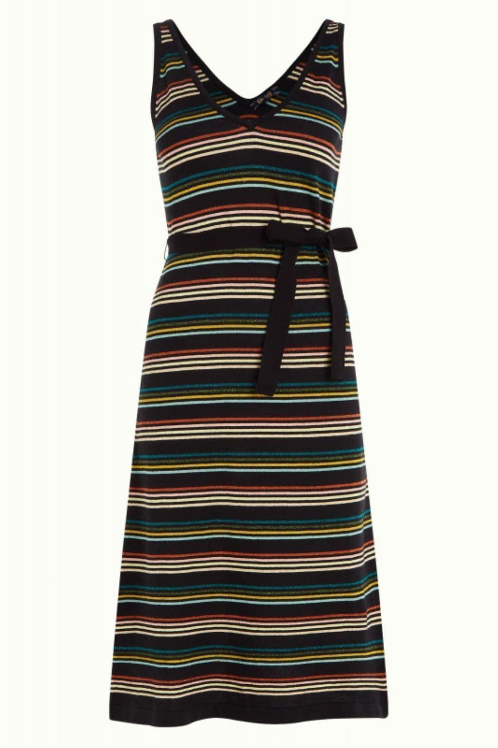 Deeo V knit vestido riera stripe - Imagen 4