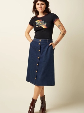 Falda Marie Onyx Denim - Imagen 1