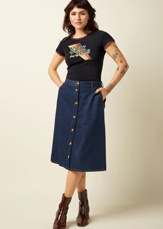 Falda Marie Onyx Denim - Imagen 1