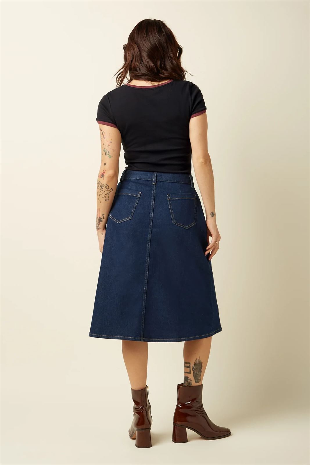 Falda Marie Onyx Denim - Imagen 2