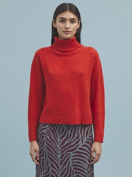 Jersey c/vuelto basico en lana - Imagen 1