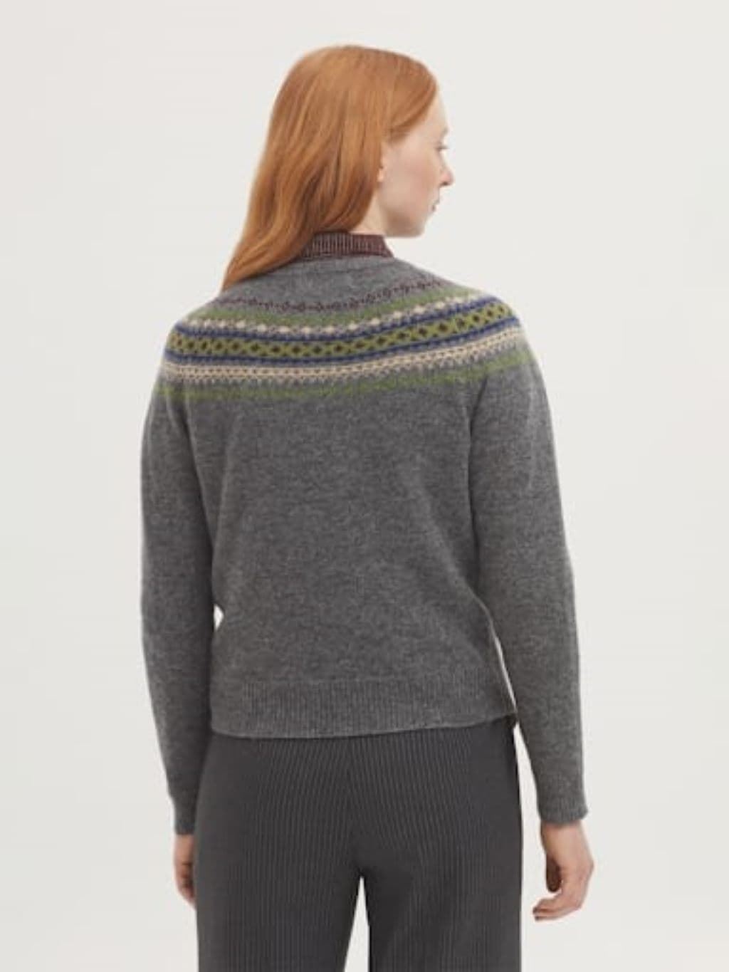 Jersey jacquard greca en lana - Imagen 2
