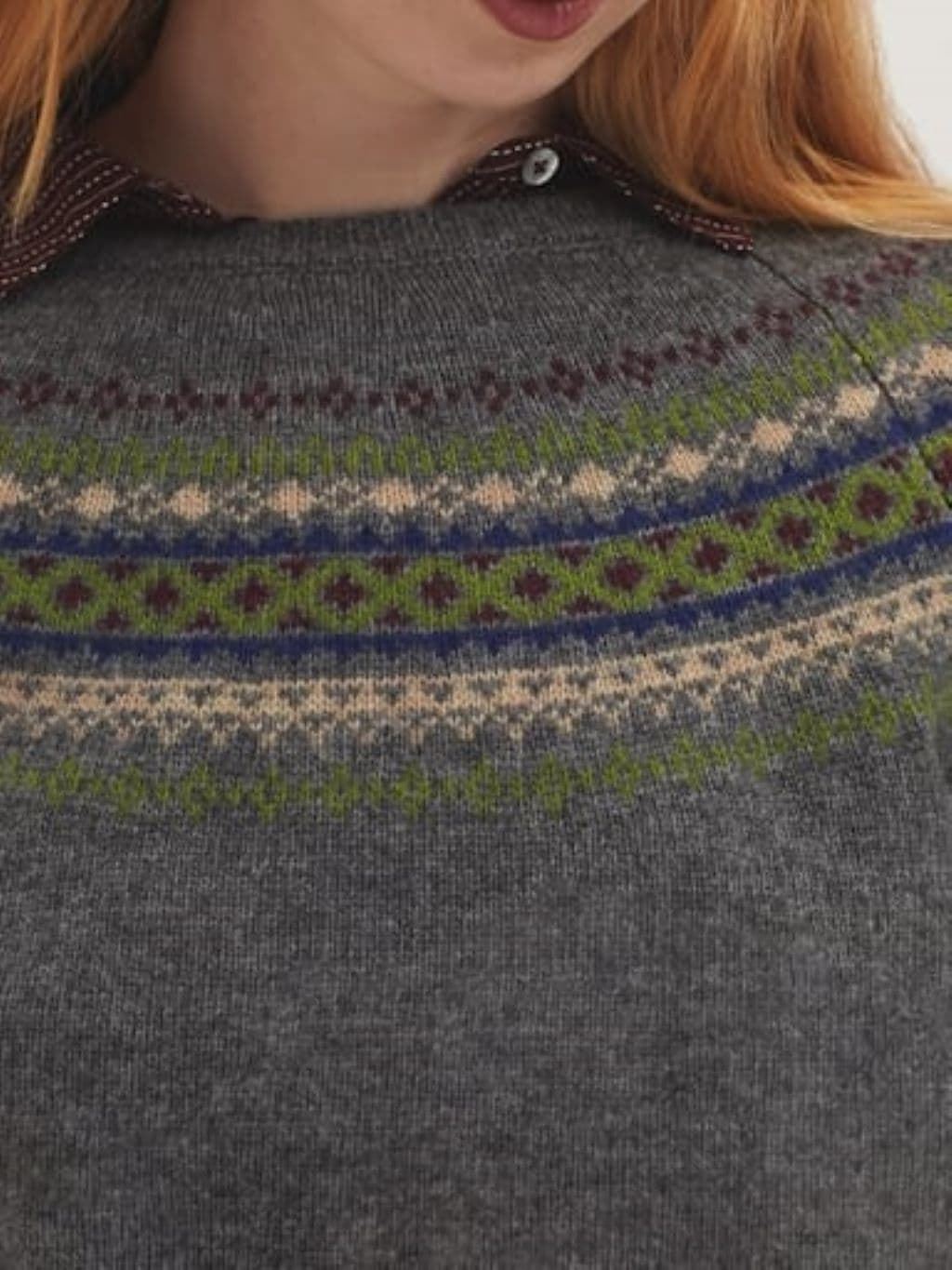 Jersey jacquard greca en lana - Imagen 3
