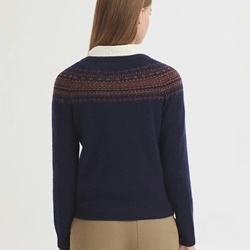 Jersey jacquard greca en lana - Imagen 2