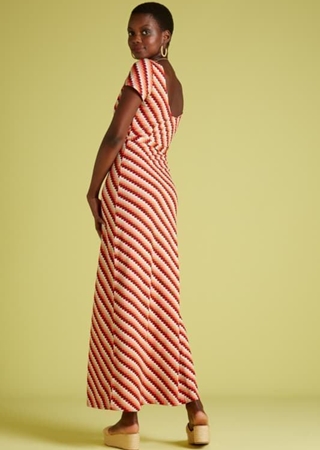 KL. VESTIDO LARGO LISTAS NARANJA - Imagen 2