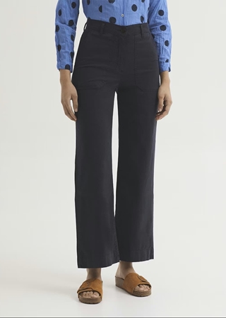 Pantalón ancho satén algodón - Imagen 1