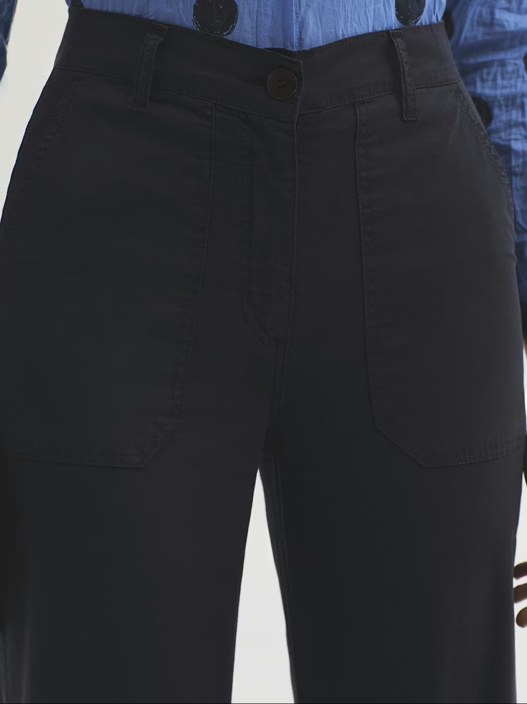 Pantalón ancho satén algodón - Imagen 3