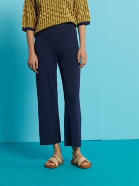 Pantalón liso con detalle de costillas - Imagen 1