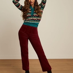 Pantalones de cintura alta pana - Imagen 1