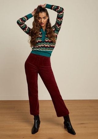 Pantalones de cintura alta pana - Imagen 1