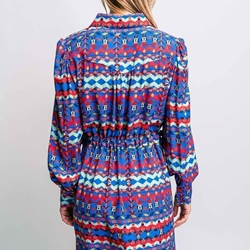 ROSALITA.VESTIDO CAMISERO ROJO ESTAMPADO - Imagen 2
