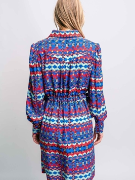 ROSALITA.VESTIDO CAMISERO ROJO ESTAMPADO - Imagen 2