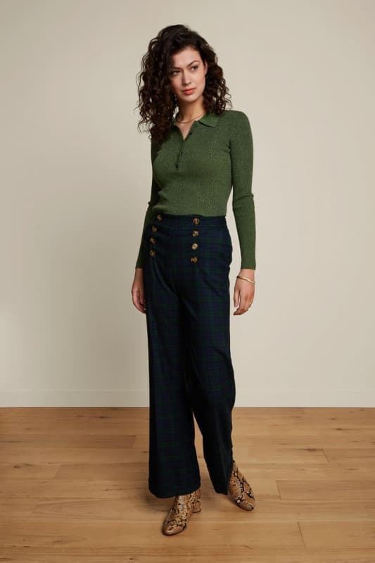 Sally pantalones ricco check - Imagen 1