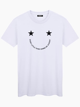 SM. CAMISETA SMILING BLANCA UNISEX - Imagen 1