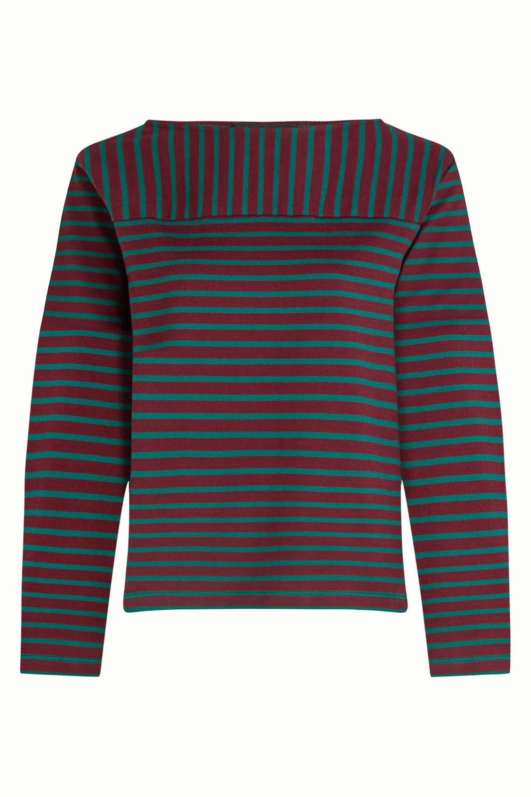 Top de canesú de cuello barco Britney Stripe - Imagen 4