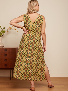 Vestido midi color avellana Kizko - Imagen 2