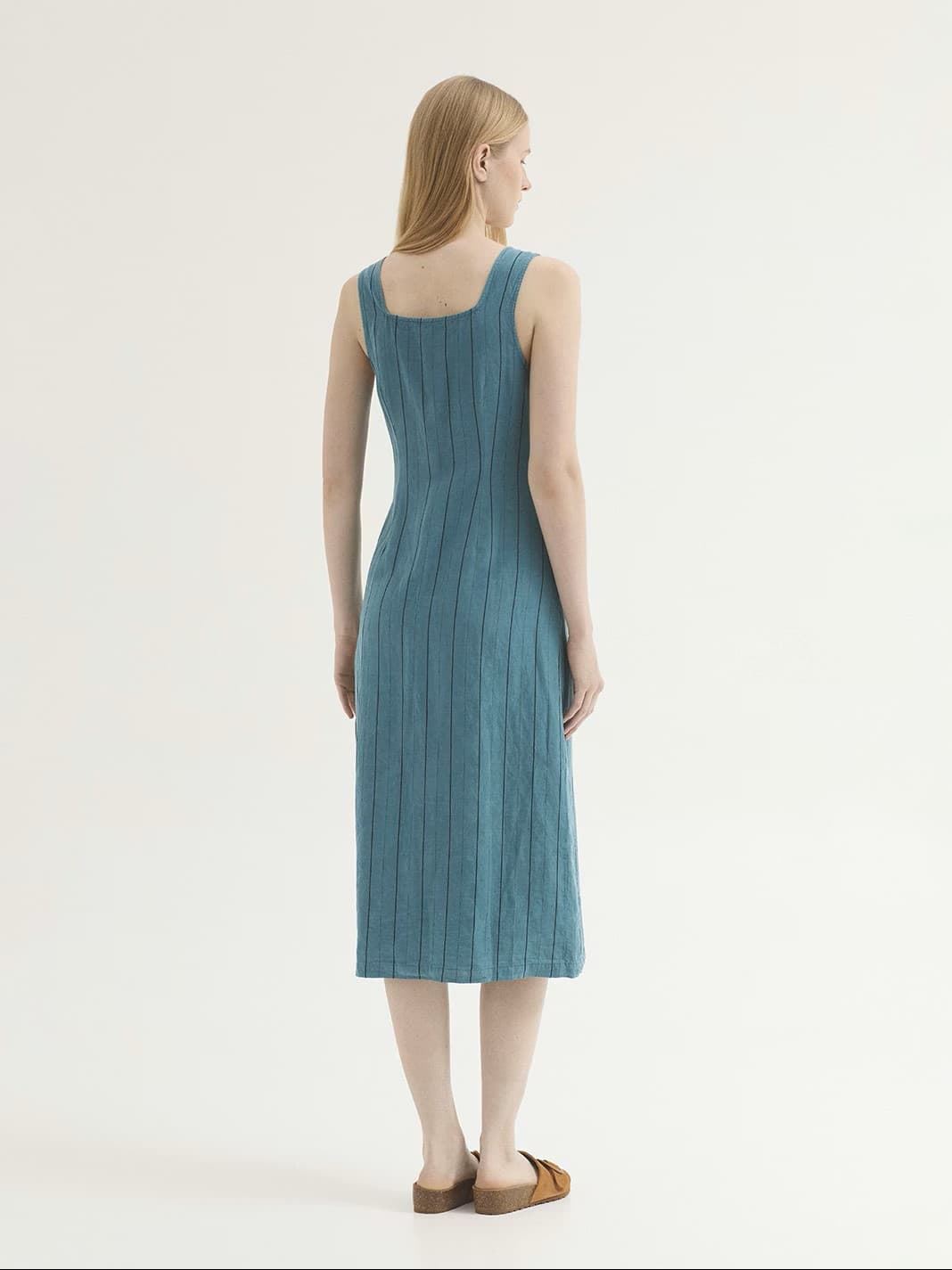 Vestido rayas de tencel sobretintado - Imagen 2