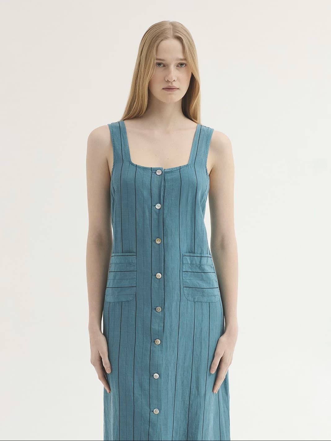 Vestido rayas de tencel sobretintado - Imagen 5